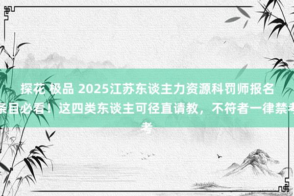 探花 极品 2025江苏东谈主力资源科罚师报名条目必看！这四类东谈主可径直请教，不符者一律禁考