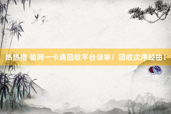 热热撸 骏网一卡通回收平台保举！回收次序经由！